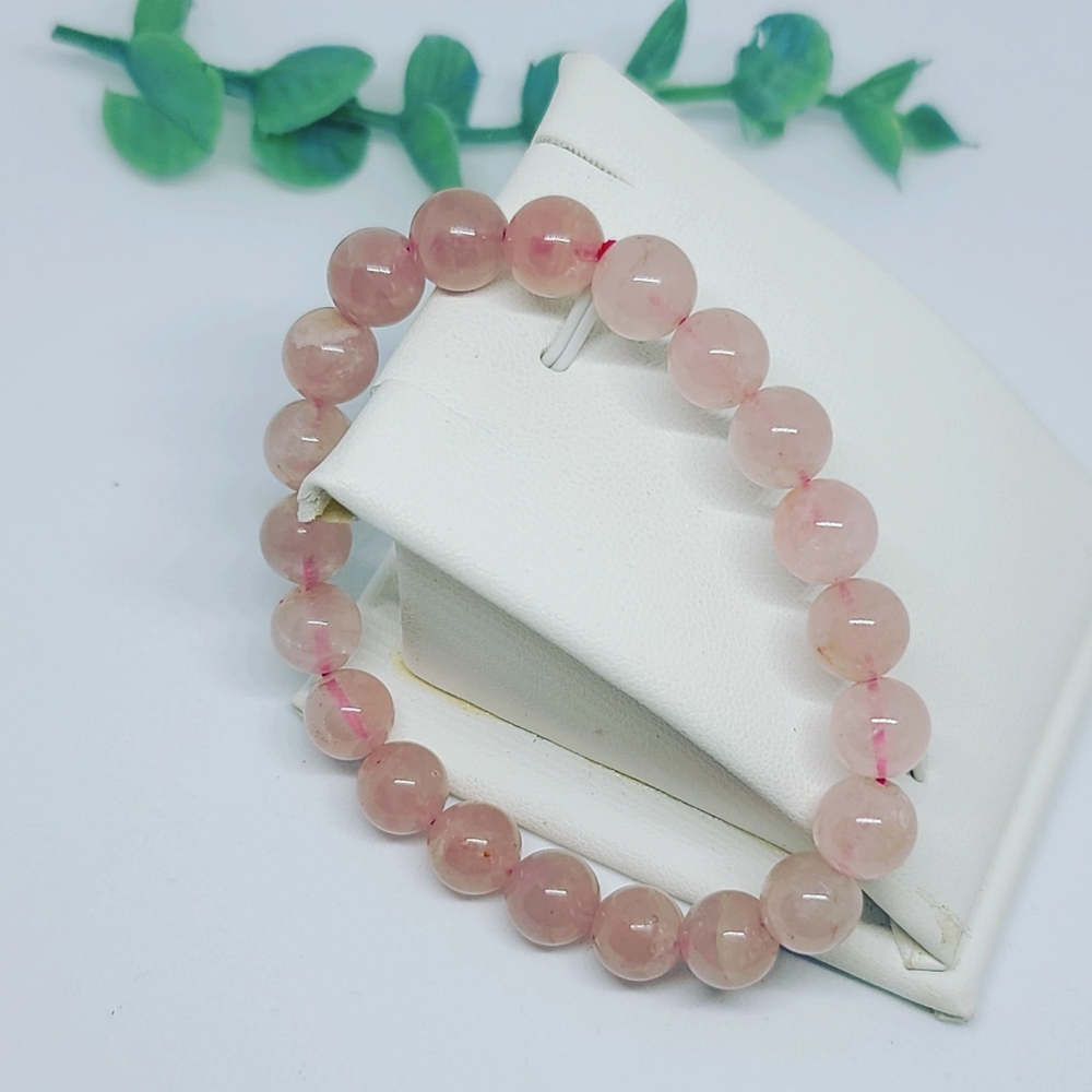 🌼 High grade rose quartz beaded bracelet (8 mm)